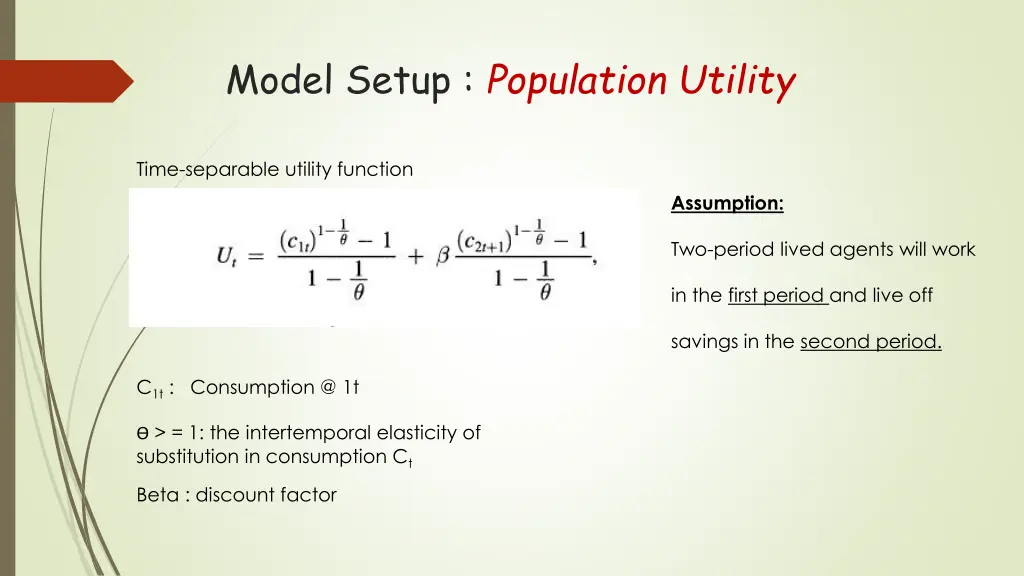 model setup population utility