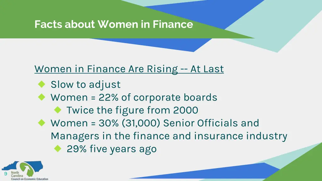 facts about women in finance