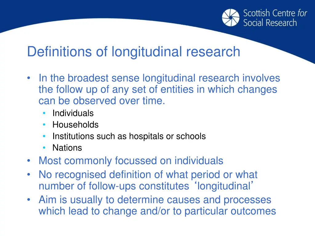 definitions of longitudinal research