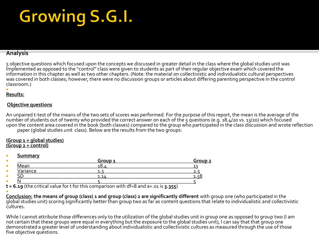 global studies unit analysis