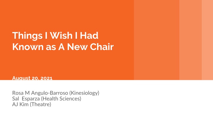 things i wish i had known as a new chair