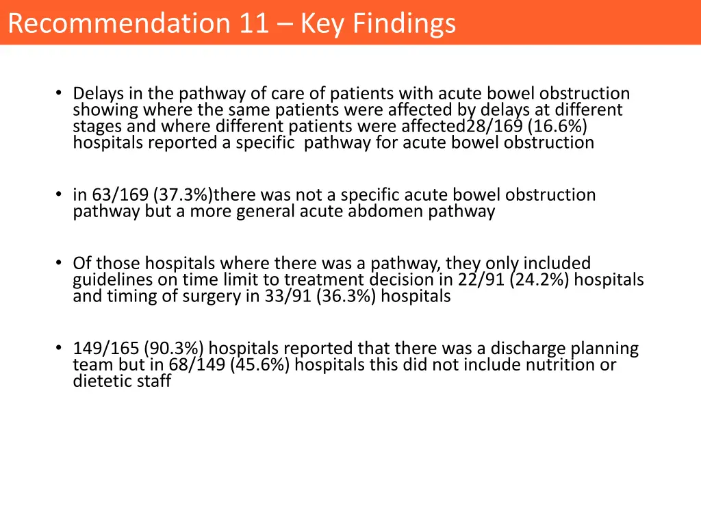 recommendation 11 key findings