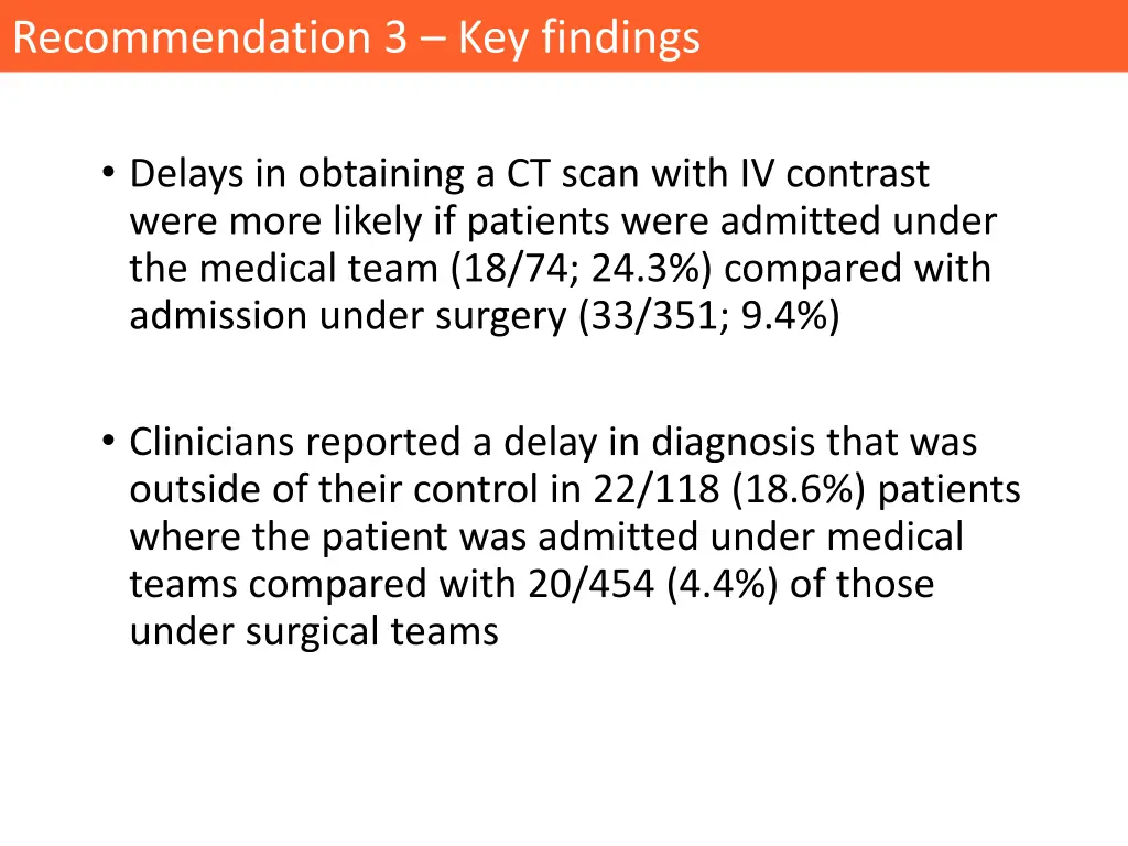 recommendation 3 key findings