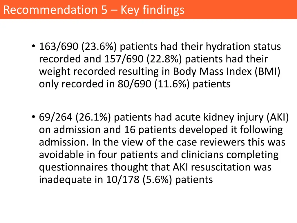 recommendation 5 key findings