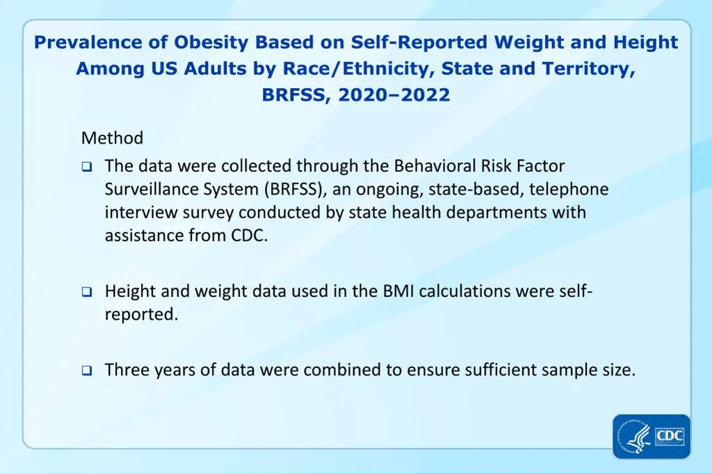 prevalence of obesity based on self reported 1