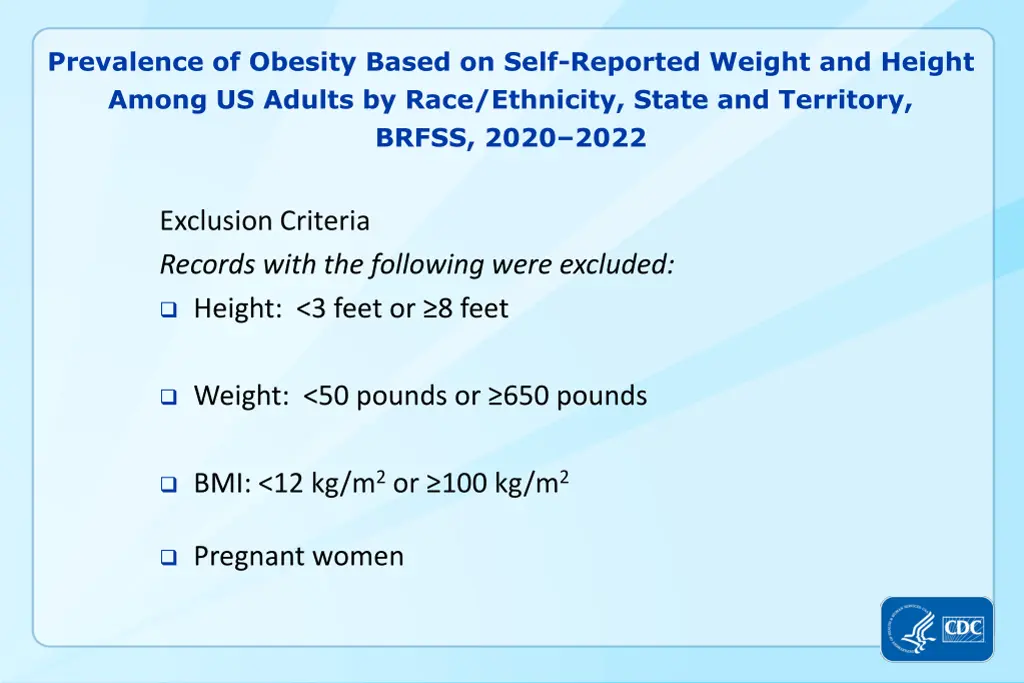 prevalence of obesity based on self reported 2