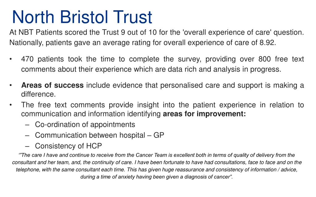 north bristol trust at nbt patients scored