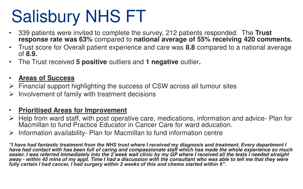 salisbury nhs ft 339 patients were invited