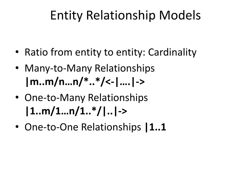 entity relationship models