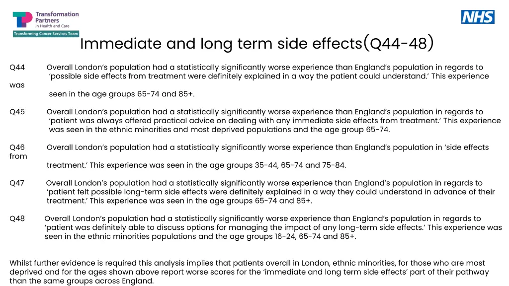 immediate and long term side effects q44 48