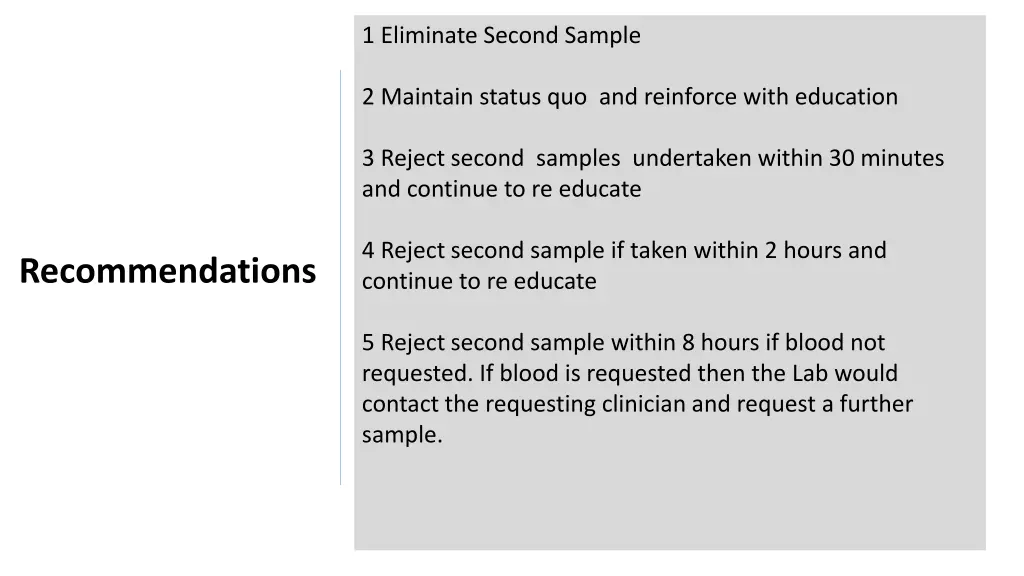 1 eliminate second sample