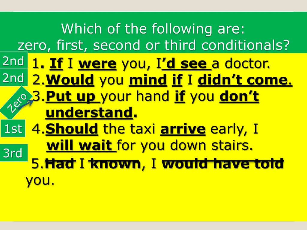 which of the following are zero first second 1