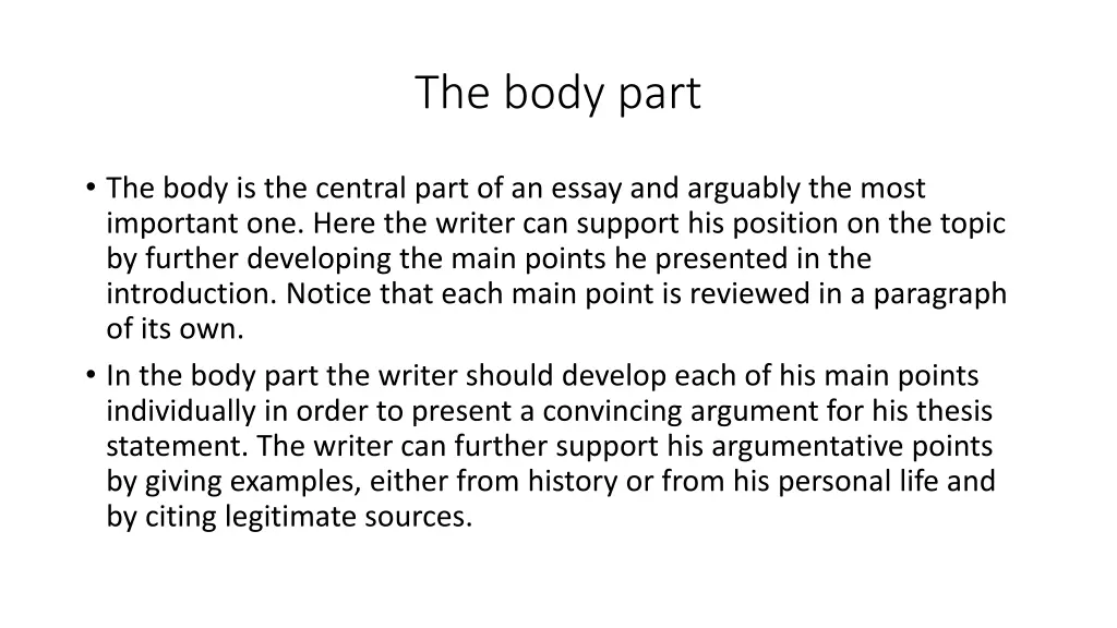 the body part