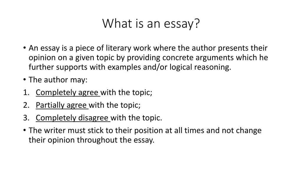 what is an essay