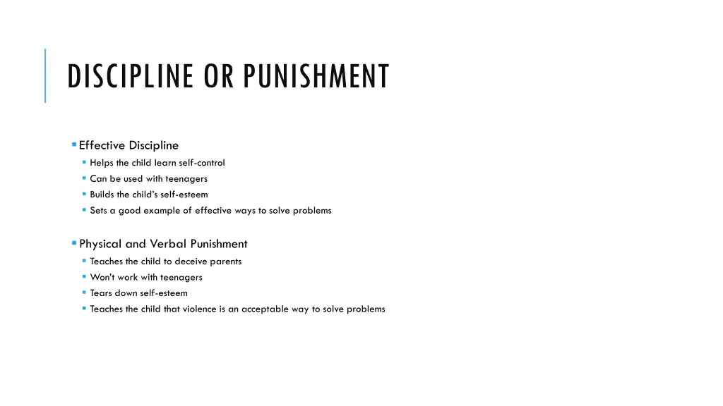 discipline or punishment