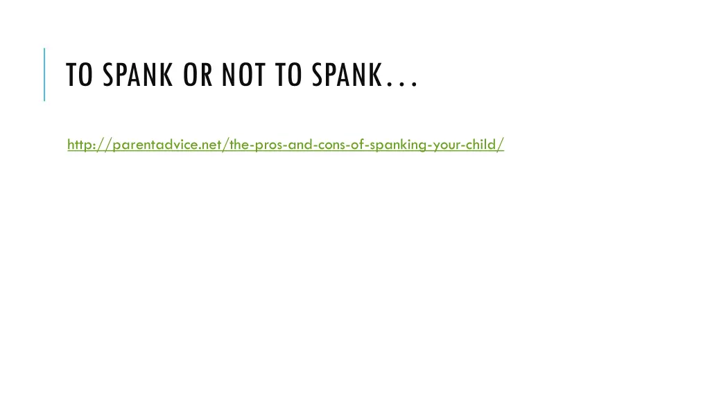 to spank or not to spank