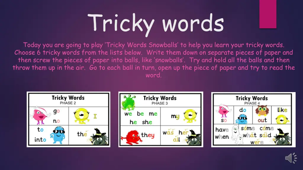 tricky words today you are going to play tricky