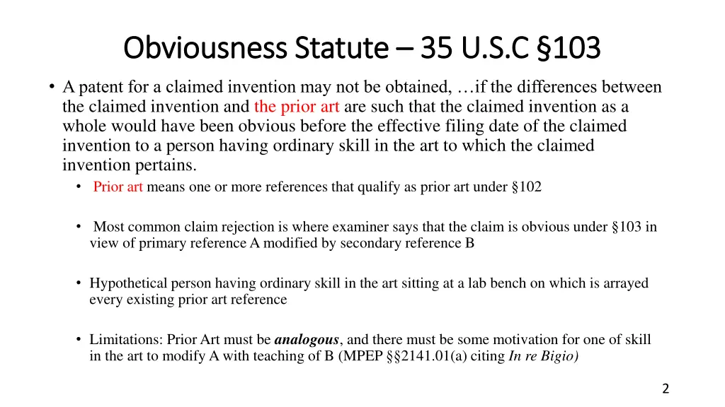 obviousness statute obviousness statute 35 u s c