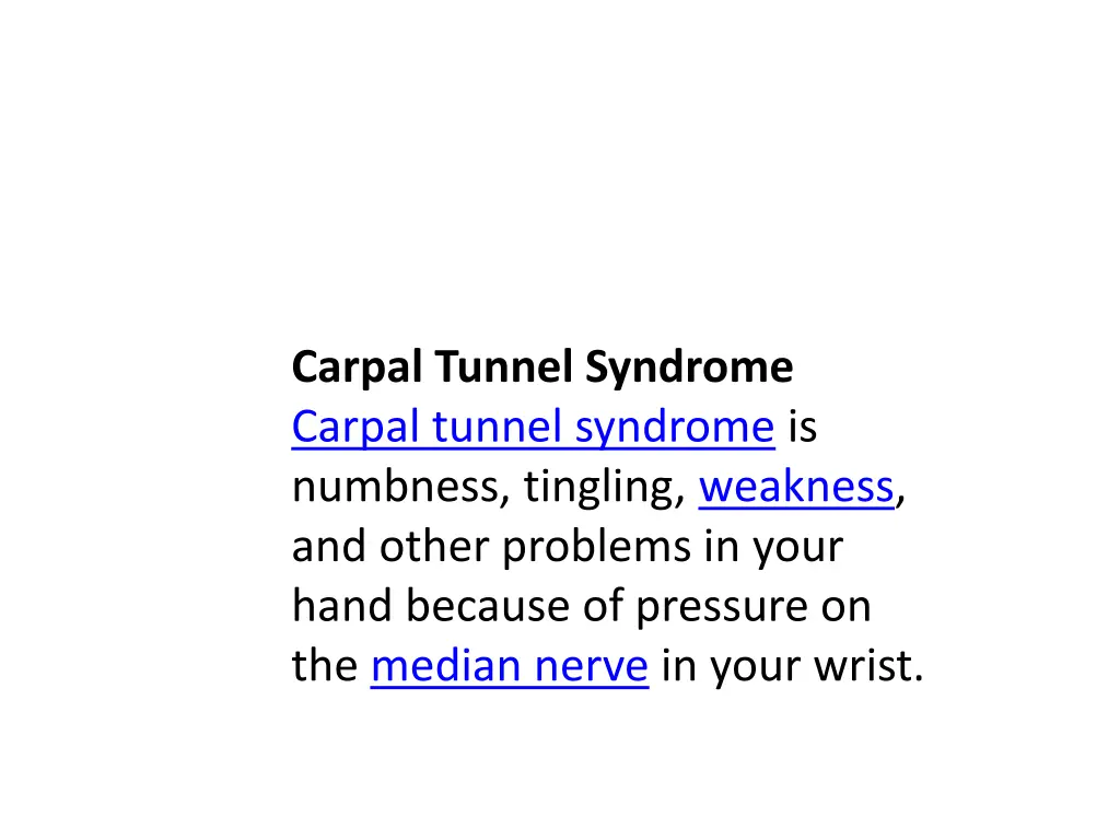 carpal tunnel syndrome carpal tunnel syndrome