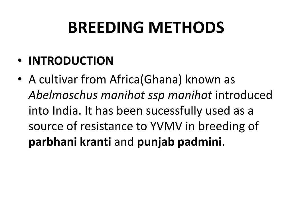 breeding methods