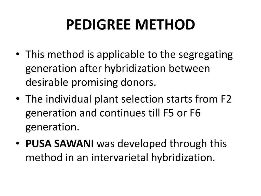 pedigree method