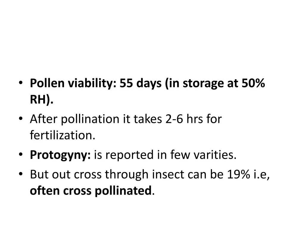 pollen viability 55 days in storage