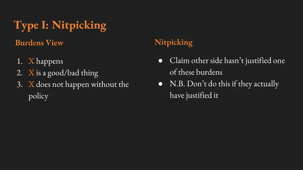 type i nitpicking