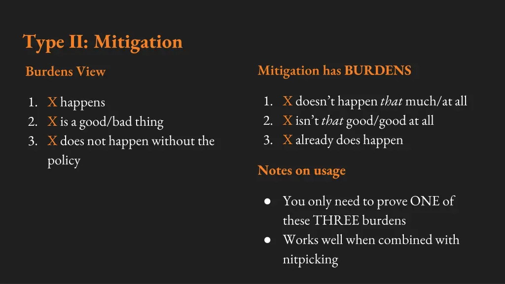 type ii mitigation