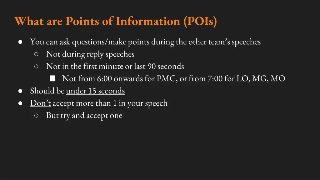 what are points of information pois