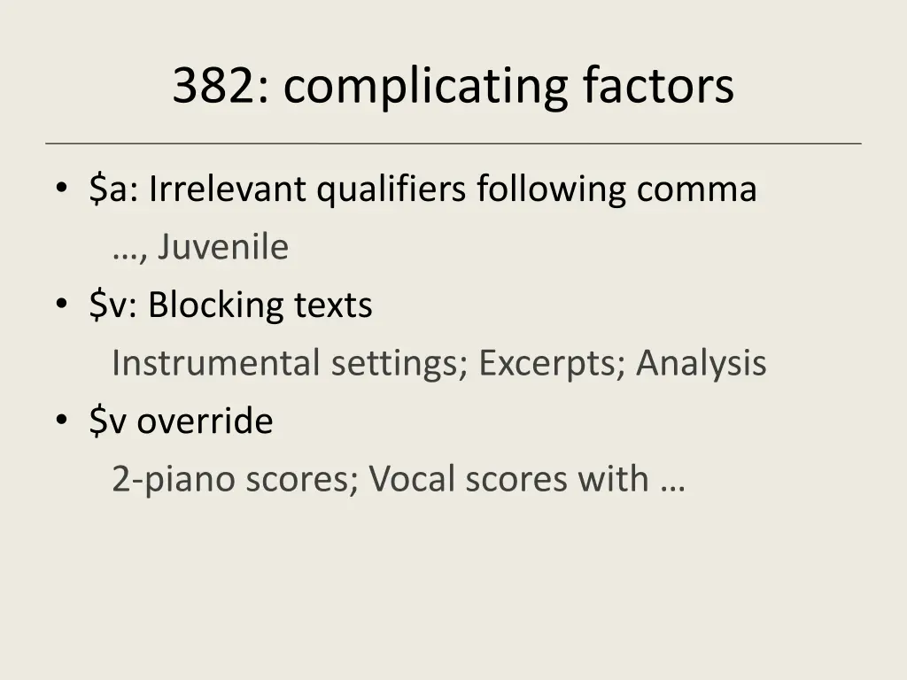 382 complicating factors