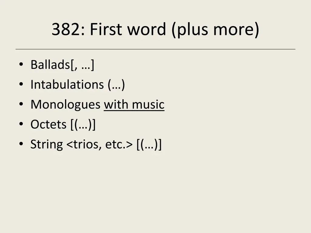 382 first word plus more