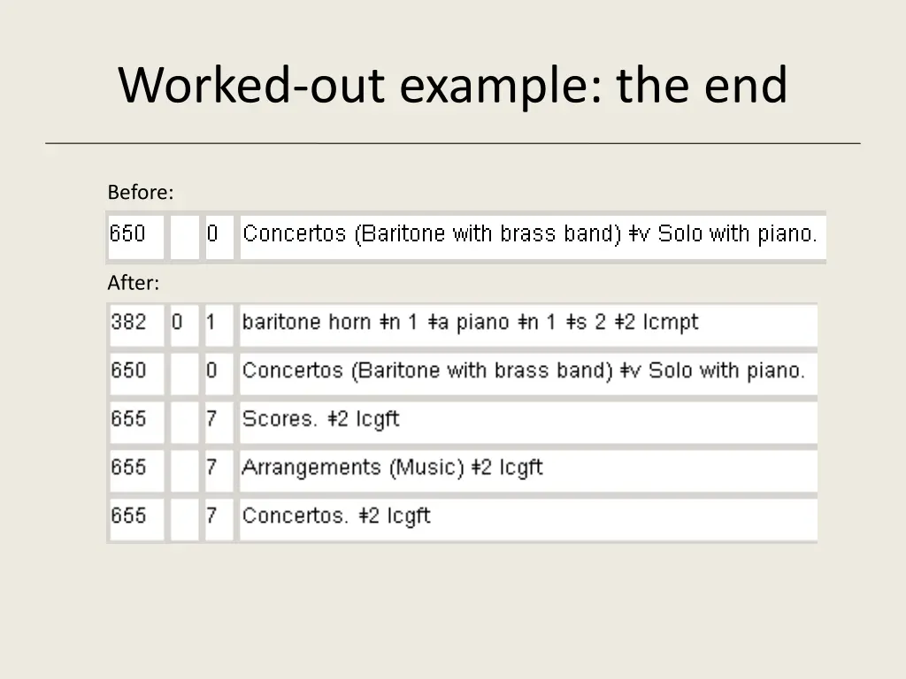 worked out example the end