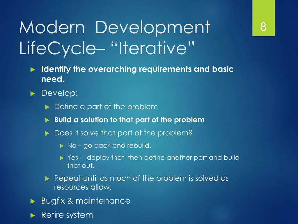 modern development lifecycle iterative