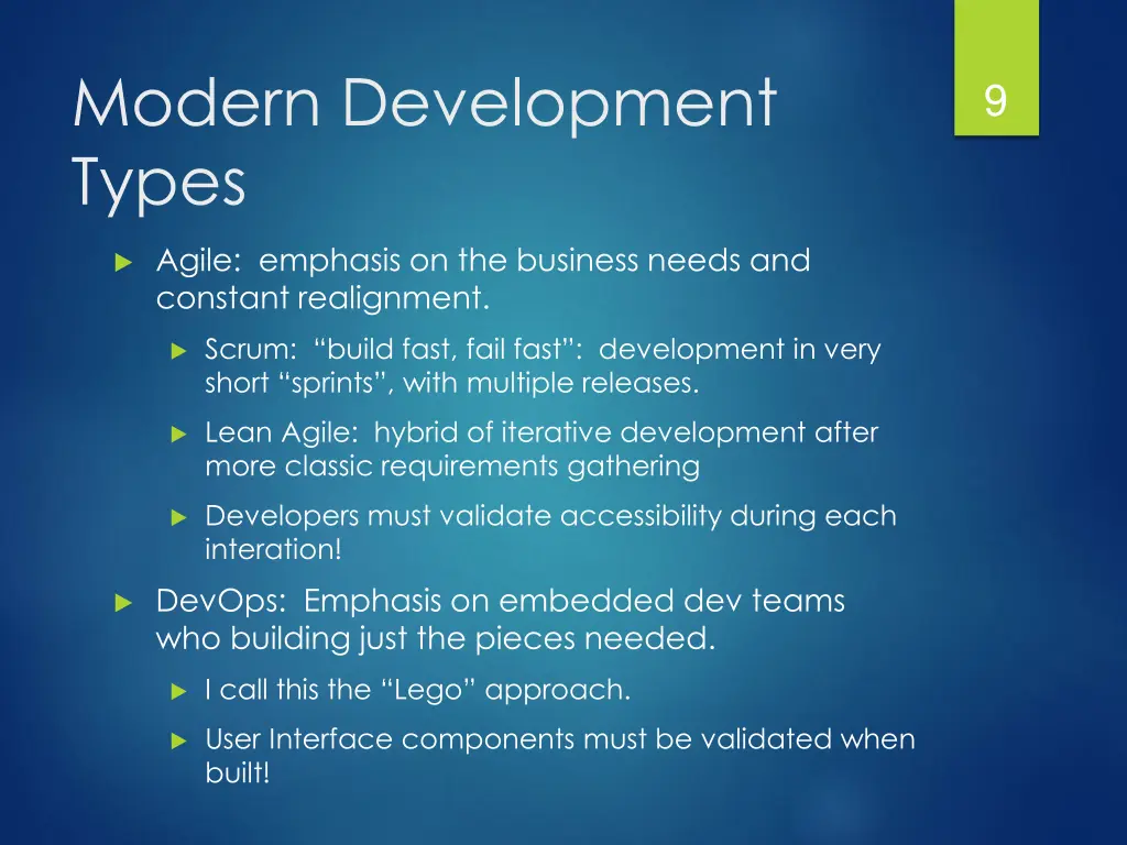 modern development types