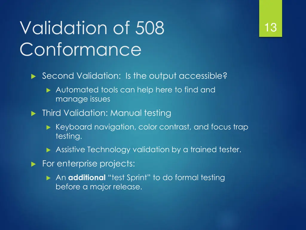 validation of 508 conformance 1