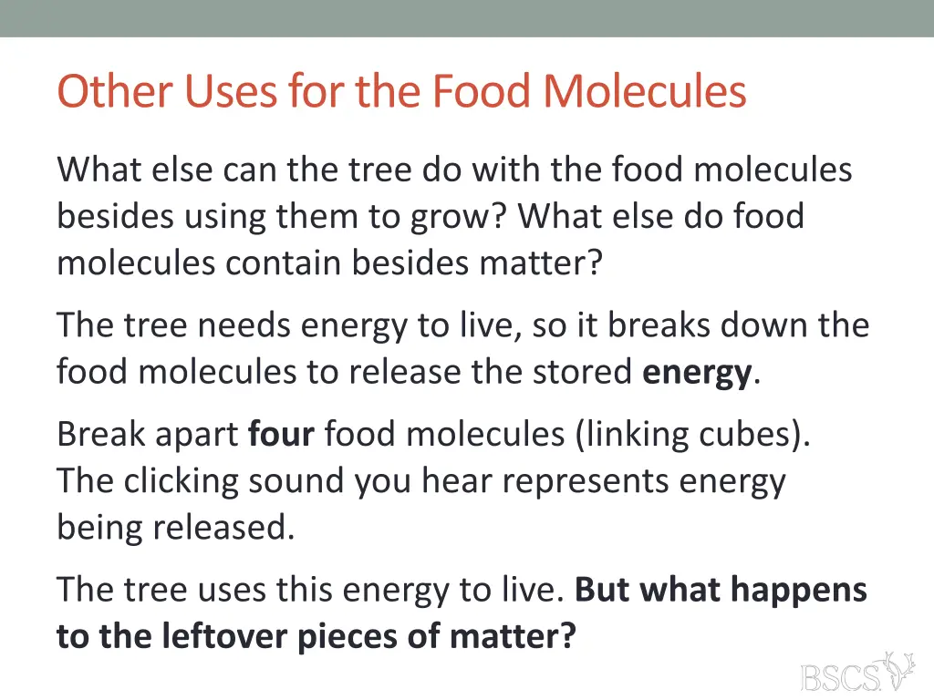 other uses for the food molecules