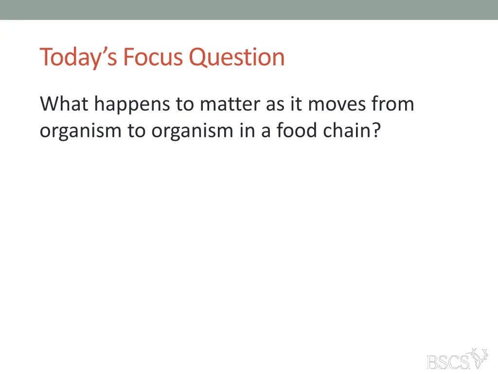 today s focus question