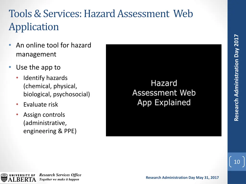 tools services hazard assessment web application