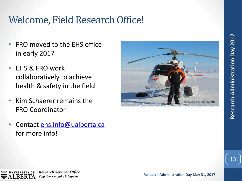 welcome field research office