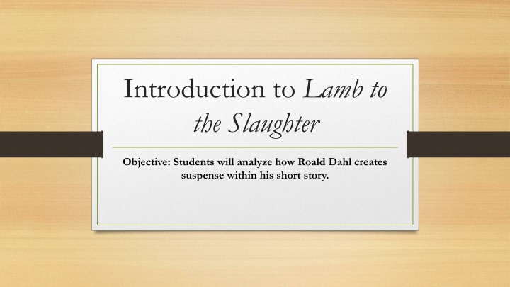 introduction to lamb to the slaughter