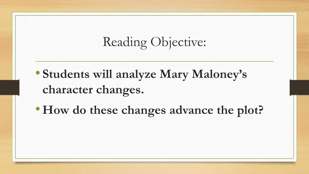 reading objective