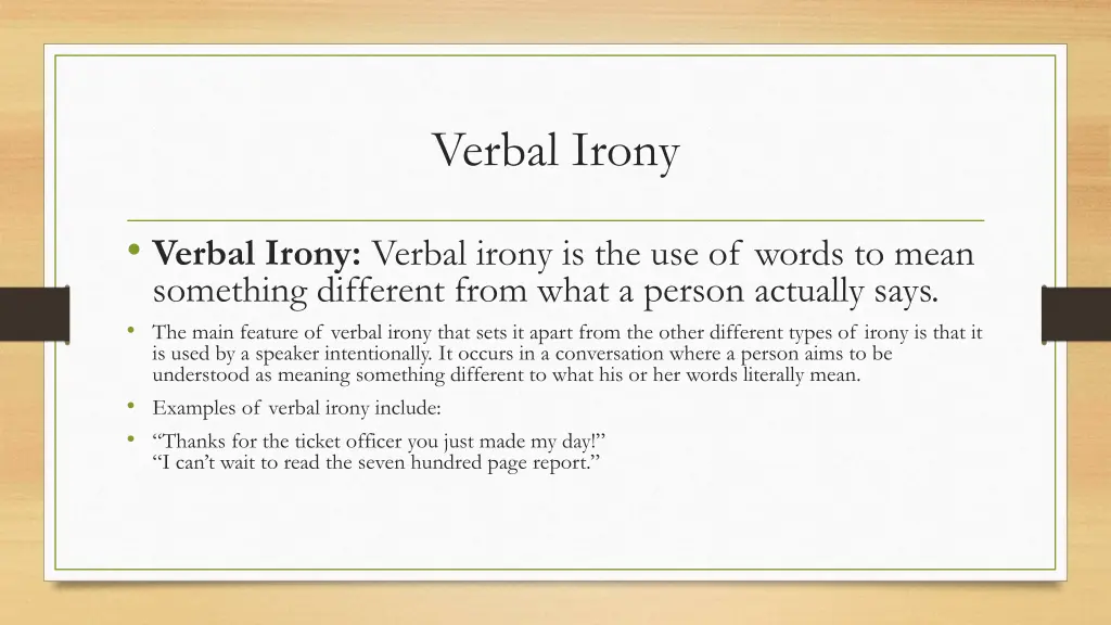 verbal irony