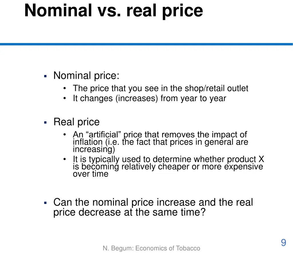 nominal vs real price