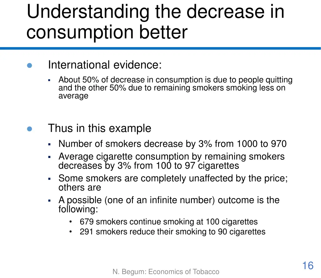 understanding the decrease in consumption better