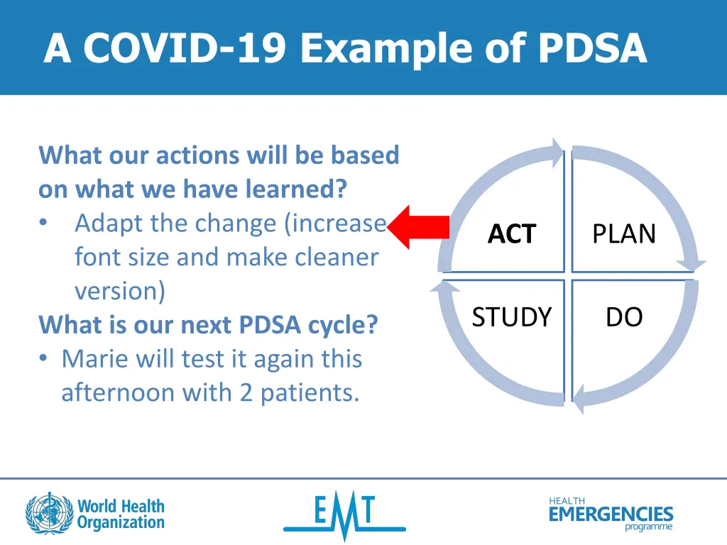 a covid 19 example of pdsa 3