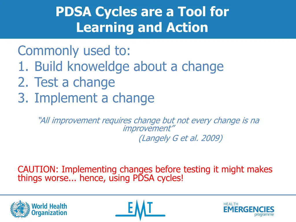 pdsa cycles are a tool for learning and action