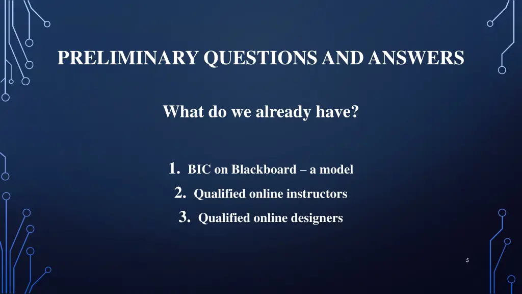 preliminary questions and answers