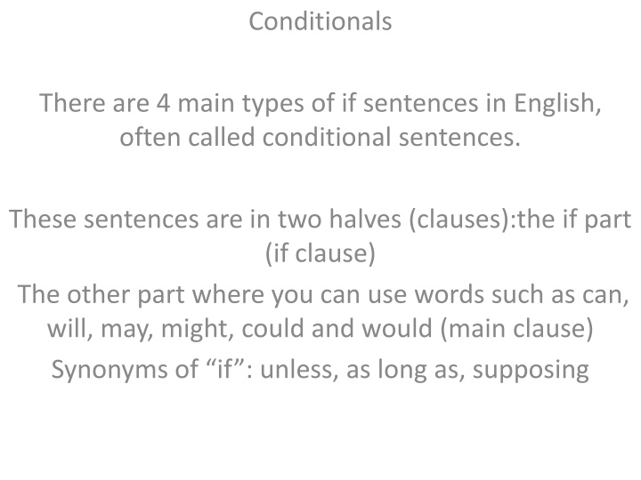 conditionals