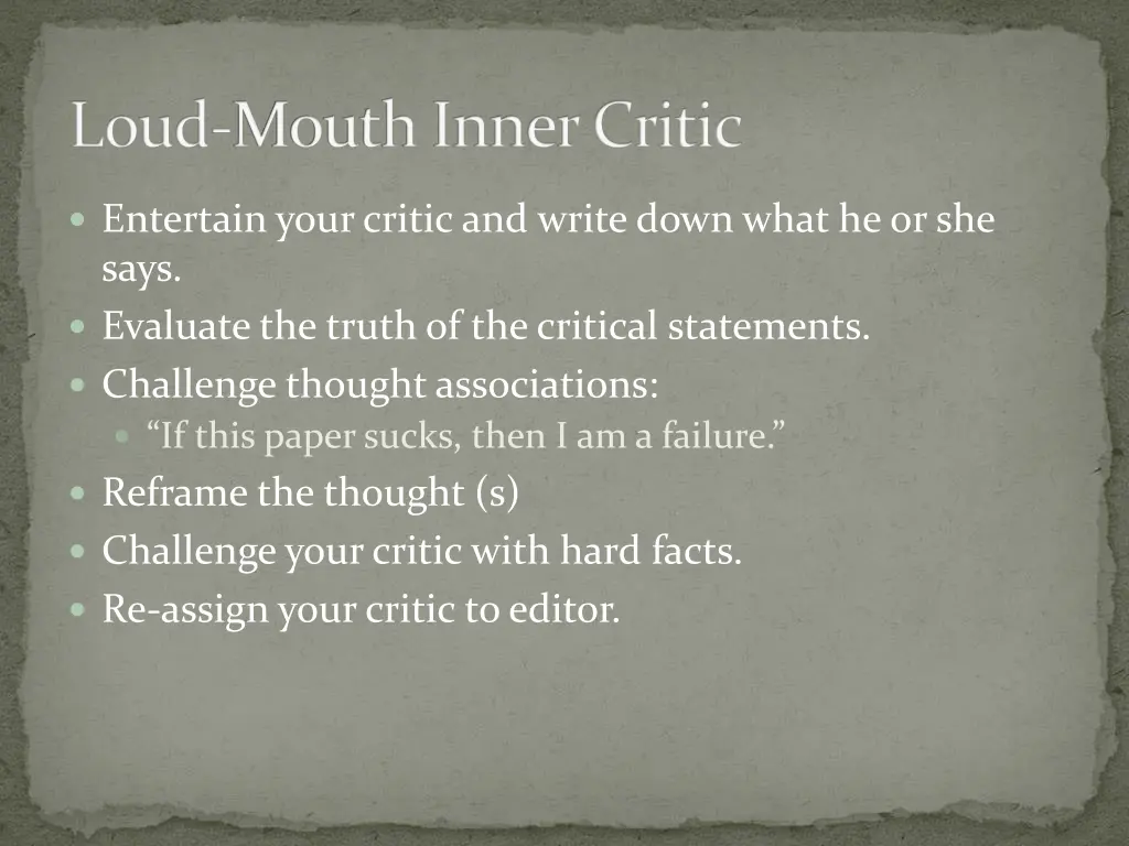 loud mouth inner critic