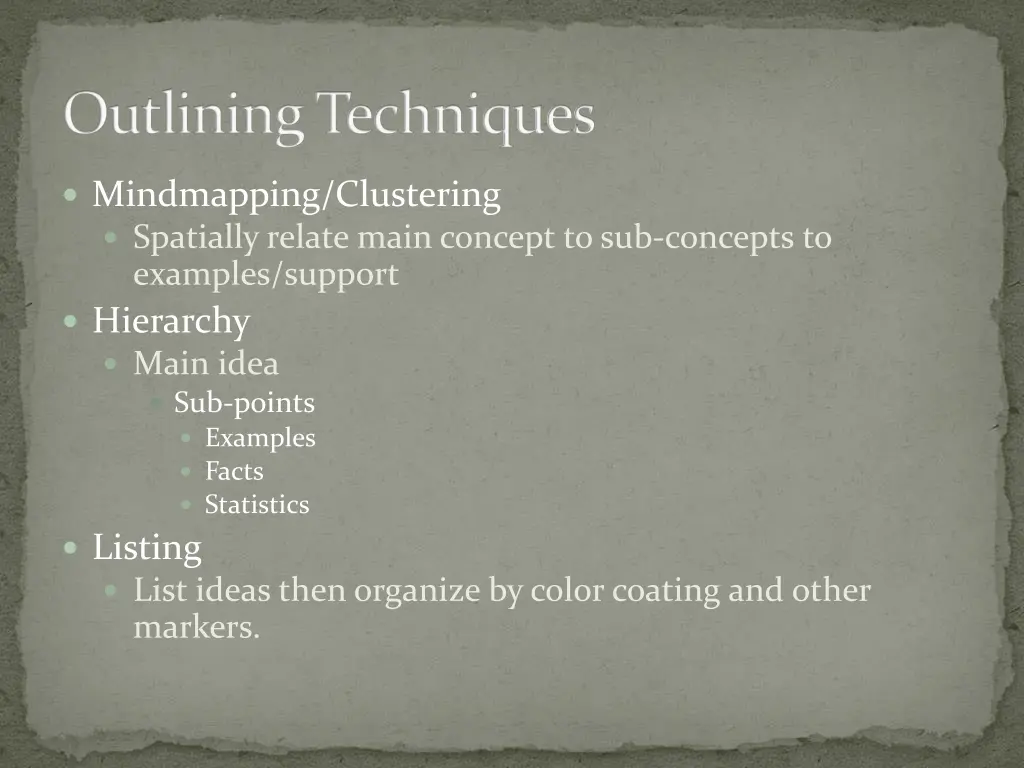 outlining techniques